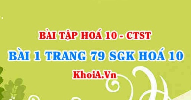 Bài 1 trang 79 SGK Hoá 10 Chân trời sáng tạo